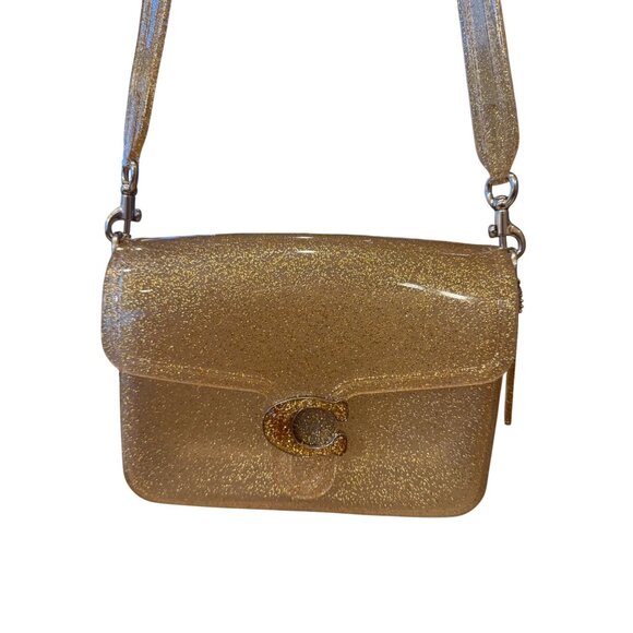 Coach Gold Glitter Jelly Crossbody Bag With Adjustable Strap C